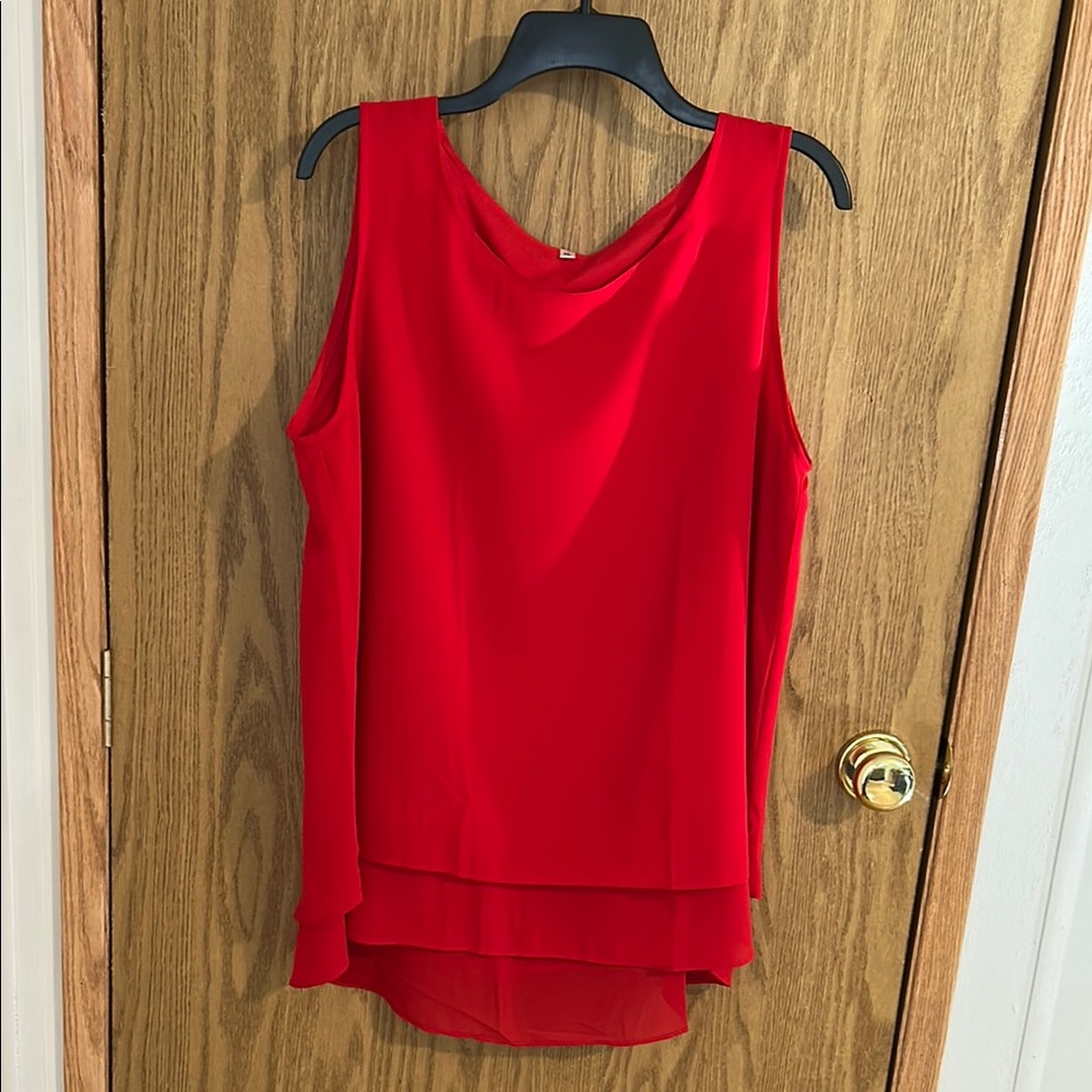 Elegant Red Sleeveless Top